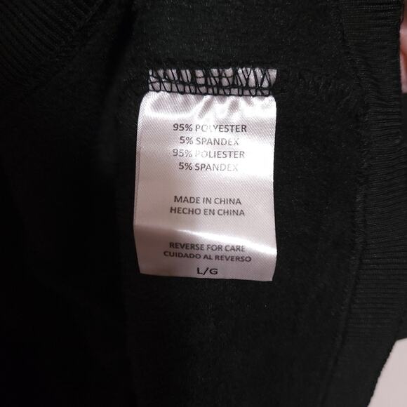 Swiss Alps Tunic Sweater Black Faux Fur Long Sleeves Pockets Size Large - Picture 9 of 9